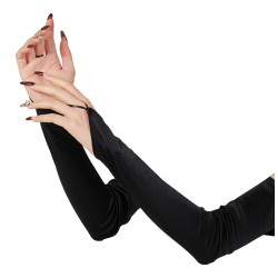 CrossGearX Mitaines Longues Shiny Gloves Noires